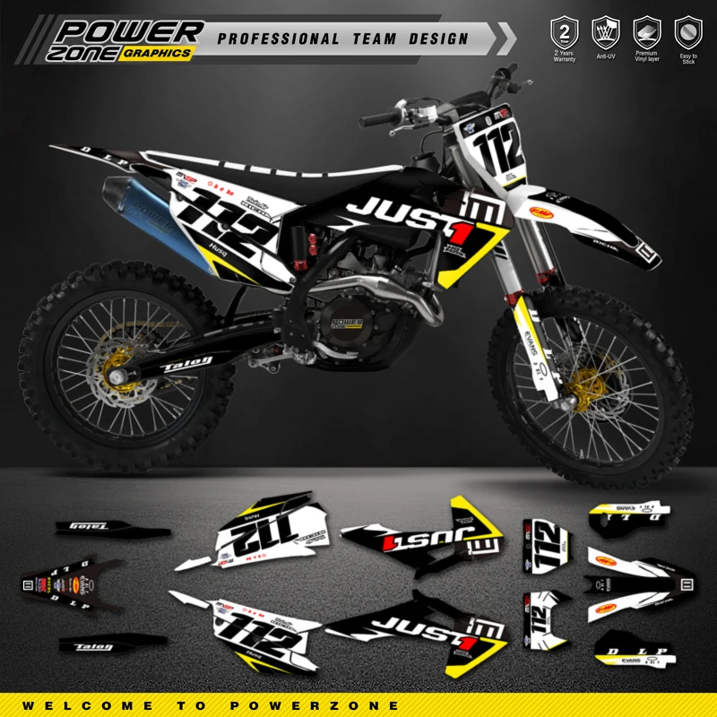 

Наклейки на мотоцикл PowerZone Custom Team, Набор наклеек для графики Husqvarna Decal 19-22 TC FC TX FX FS 20-23 TE FE 125-450CC 27