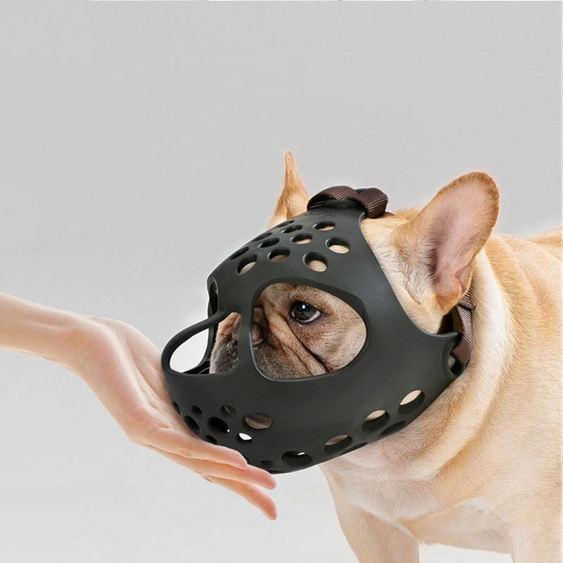 Dog Muzzle Short Snout Dog Muzzles Anti-biting Breathable Mouth Mask for Bulldog Flat-faced Dogs Muzzle Mask Outdoor Dog Accessories