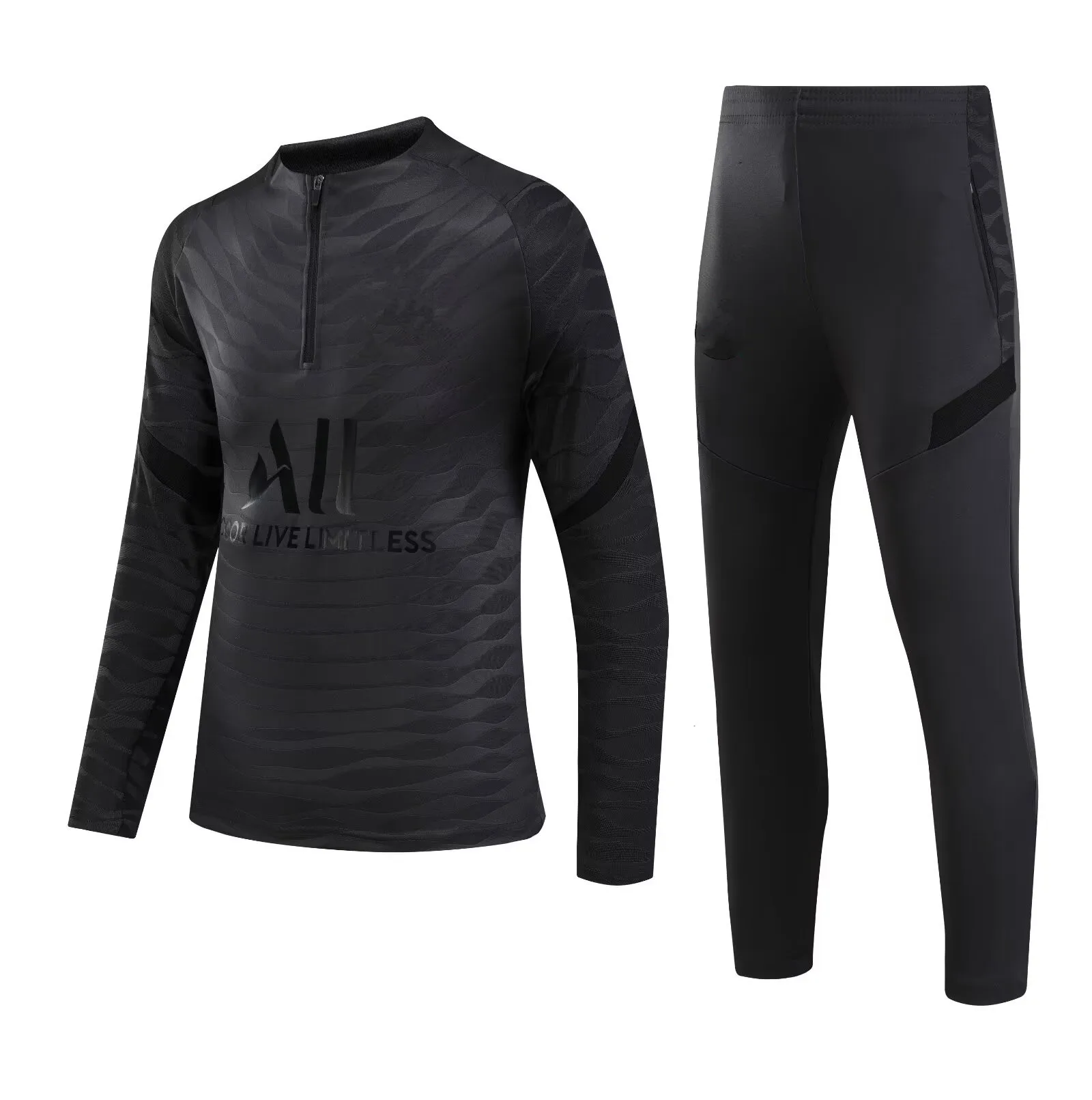 Kids sports suit children's clothing boy girl Parisians Fans Sportswear Half Zipper Jacket Training wear games Football Tracksuit Kids Kit
