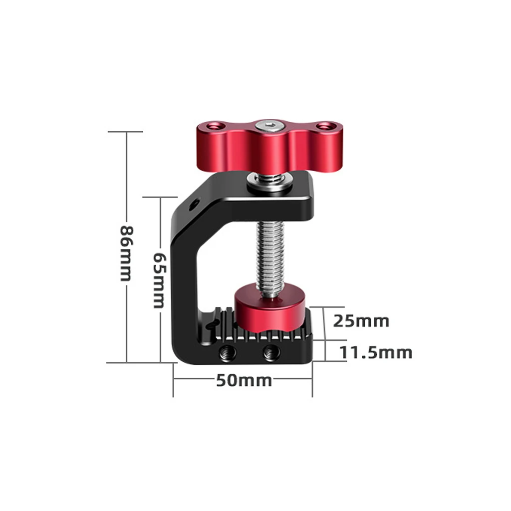 C Clamp with 1/4 3/8 Thread Holes Aluminium Alloy Clamp for DSLR Camera Desktop Mount Holder LCD Monitor Flash Light Mic Stand