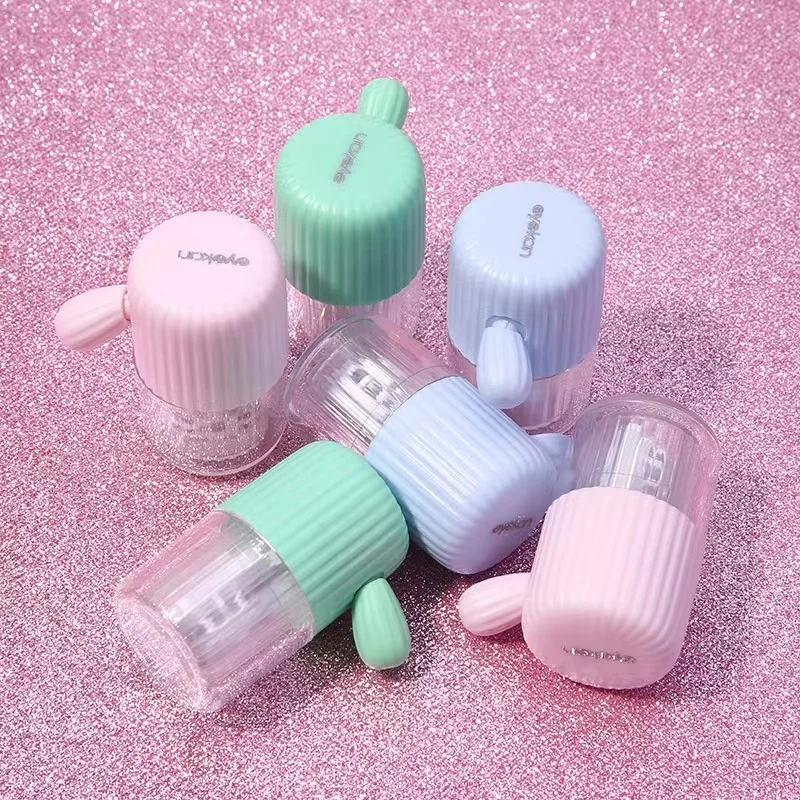 1 Set Manual Rotation Contact Lenses Cleaning Machin Travel Portable Colored Contact Lens Container Beauty Pupil Cleaning Tools