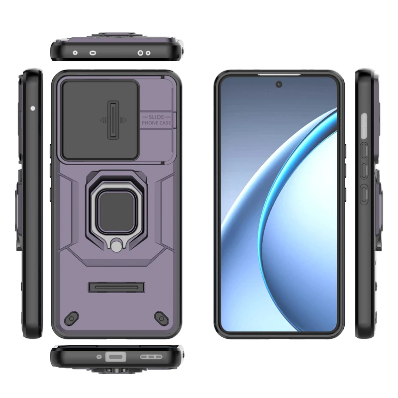 Magnetic Anti-Scratch Hard Case with Ring Holder and Camera Protection