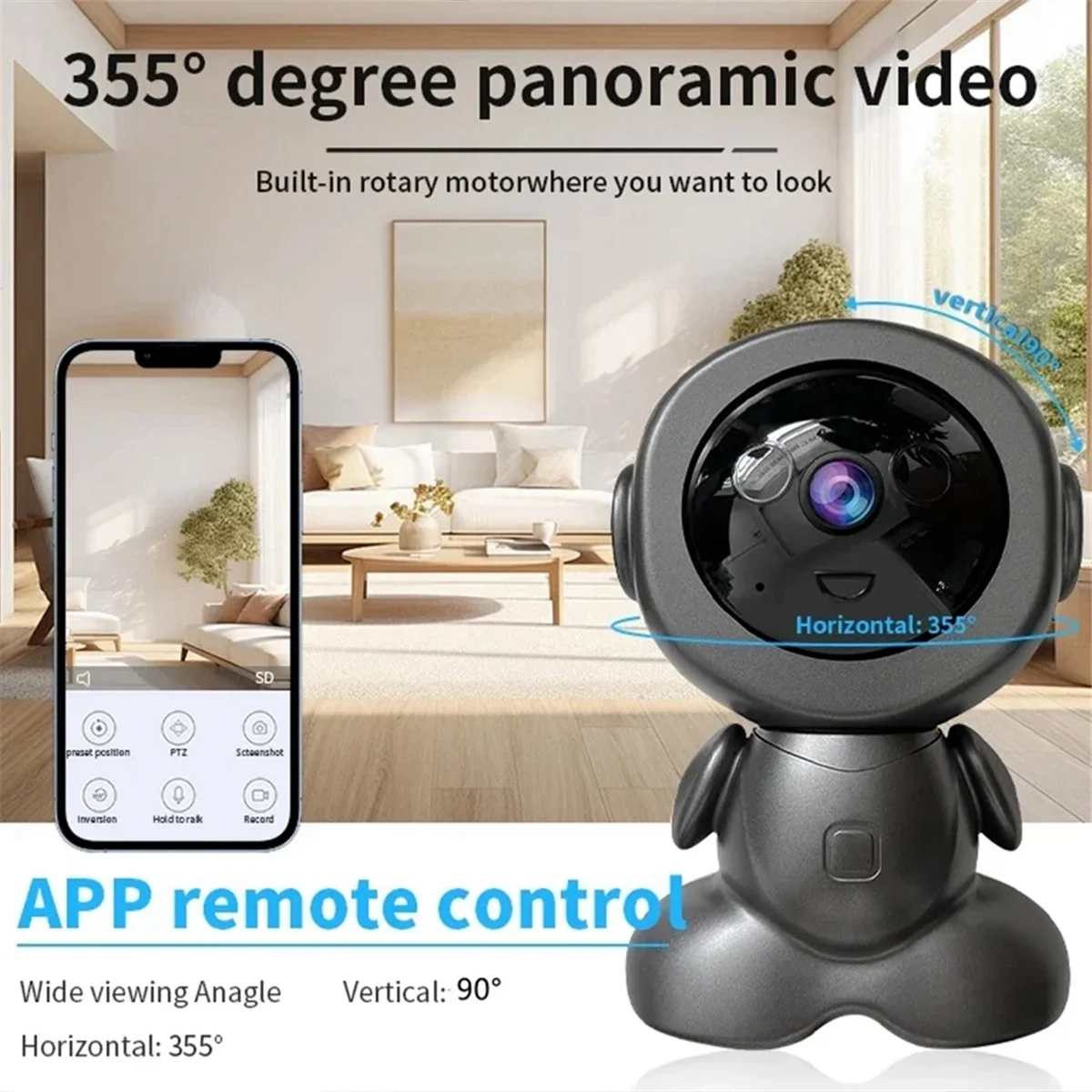 무선 Wi-Fi 카메라 자동 추적 AI 인간 감지 베이비 모니터(미국)
