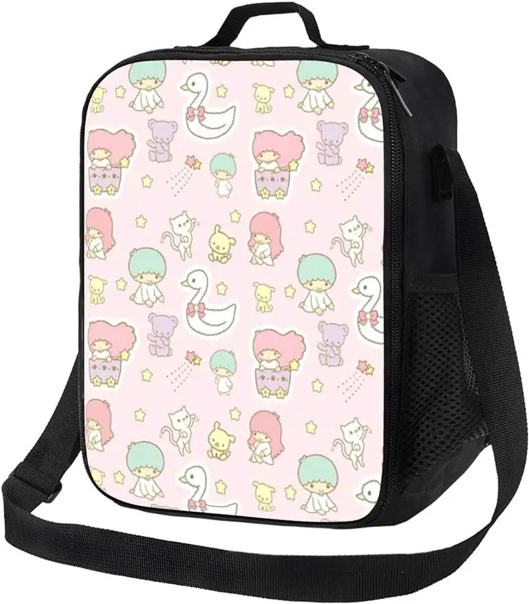 

Маленький Ланч-бокс с двойными звездами, сумка-холодильник для путешествий, портативное хранилище, многоразовая сумка для перекрещивания, тема мультяшных персонажей