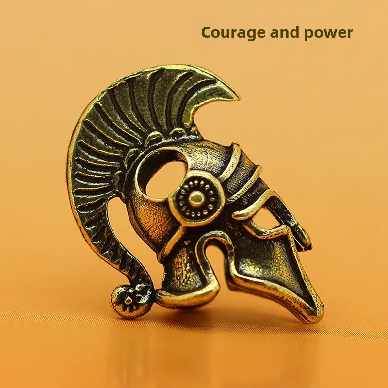3cm Mini Spartan Helmet Brass Figurine Crafts Desktop Decoration Hot Souvenir Ornament