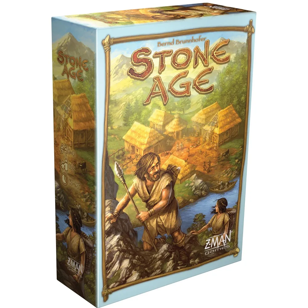 

Stone Age Family Strategy Board Game for Ages 10 and Up Friends Social Games of Tables for the Whole Family Playing Cards Table