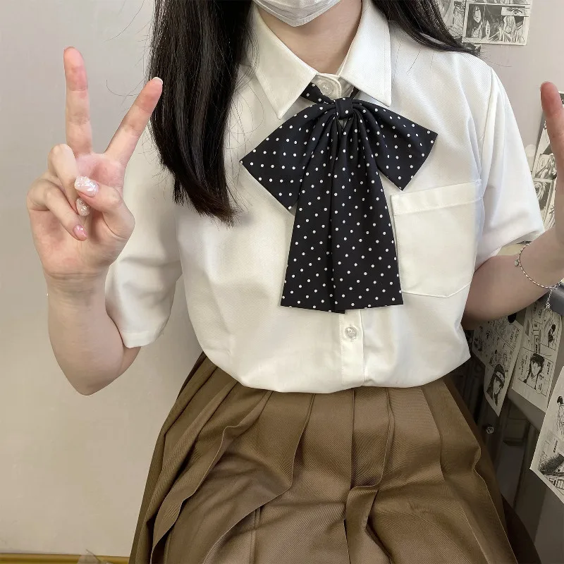 Sweet Style Uniform JK Bow Tie Women's Polka Dot Colorful Necktie for Shirts Lolita School Dress Wedding Party Bowknot Collar
