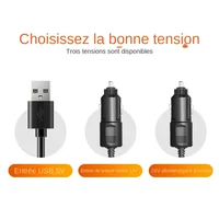 Ventilateur de voiture 5V 12V 24V, ventilateur de refroidissement pour voiture 360° °   Ventilateur électrique double tête réglable USB 2 vitesses pour tableau de bord, camping-car, camion 5