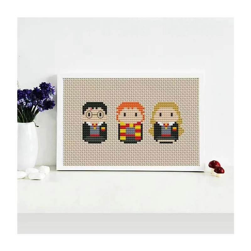 

Набор для вышивки крестиком из хлопка 18 карат 14 карат 11 карат Точная печать четыре сезона Мультяшные фигурки пейзажа ручная вышивка материал сумка