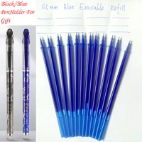 VCLEAR 12Pcs/Set Gel Pen 0.5mm Friction Erasable Pen Refill Rod Blue Ink Friction Pen For School Stationery Office Writing Tools