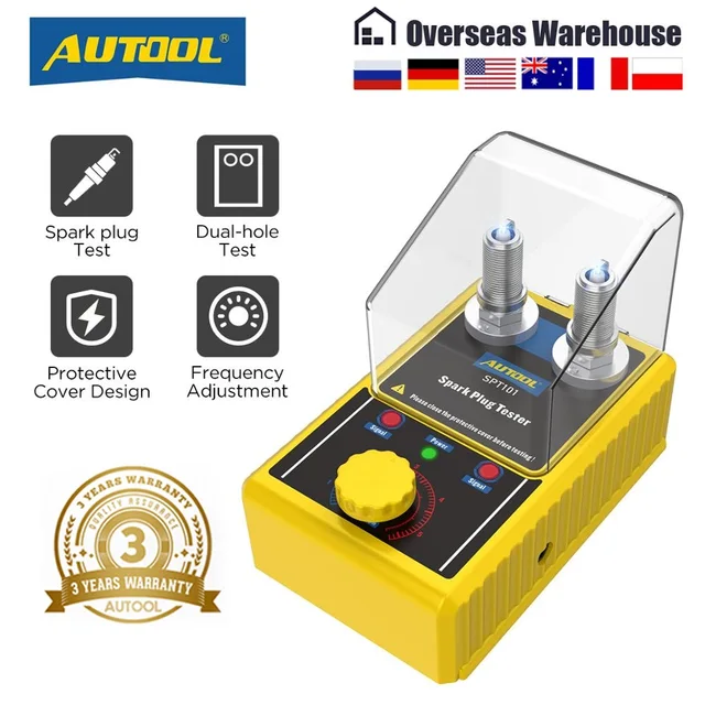 AUTOOL SPT101 Car Spark Plug Tester with Auto Adjustable Double Hole