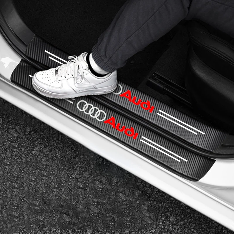 3D Carbon Fiber Anti-Scratch Door Sill Protector - Car Threshold Strip Accessory