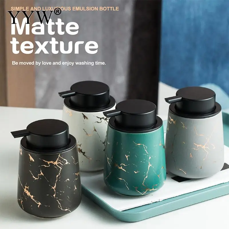 

Matte Marbling Ceramics Lotion Soap Bottle Home Bathroom Hand Shampoo Dispenser Toiletry Container Shower Foam Gel Jar Supplies