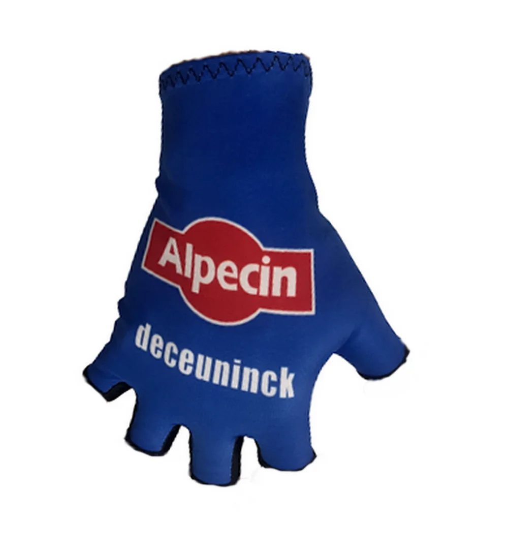 

2024, Голубые Спортивные перчатки Alpecin Deceuninck для команды, одна пара, велосипедные перчатки с полупальцами, гелевые перчатки для горного велосипеда, дорожного и горного велосипеда