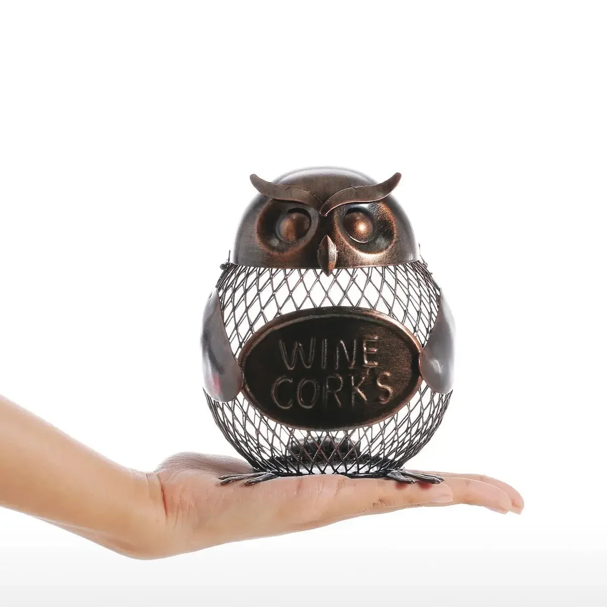

Owl Mesh Bottle Stopper Jar Practical Decorative Crafts Bedroom Bedside Iron Metal Ornaments Decoration Restaurant