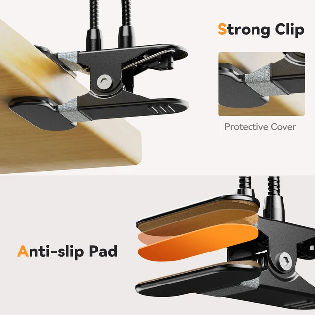 Lampe LED à Double Col De Cygne USB - Spot Réglable Pour Microscope, Labo Ou Photo