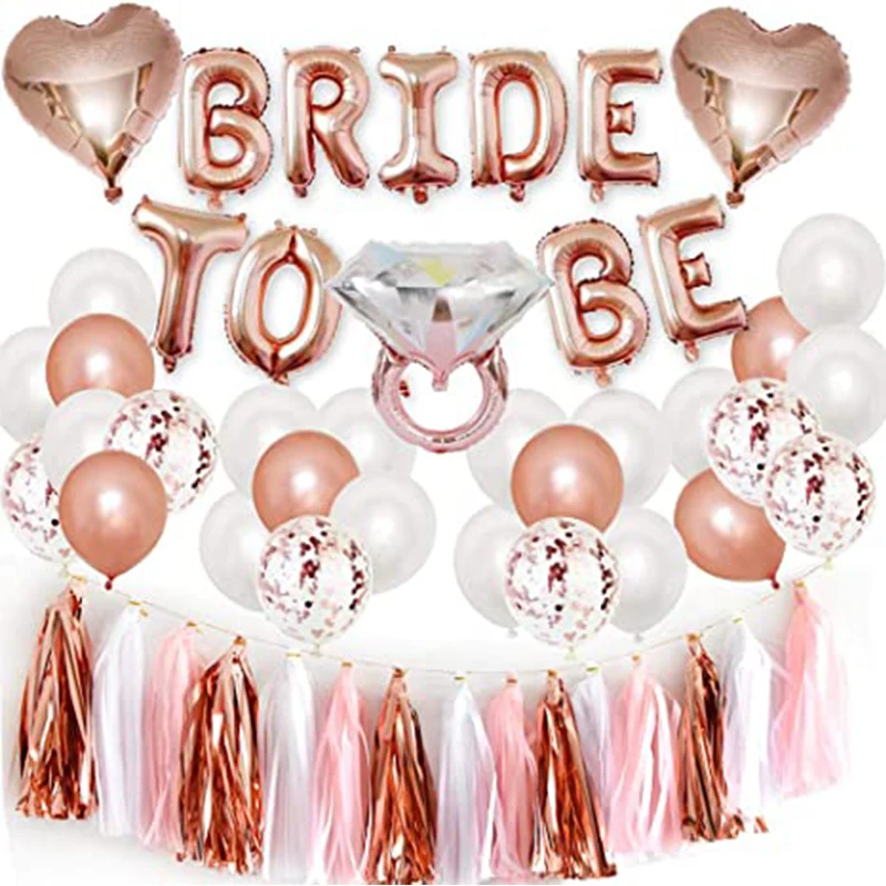 

Bachelorette Party Decorations Kits Rose Gold Bridal Shower Party Decor and Bride to Be Balloons Supplies for Bridal Shower