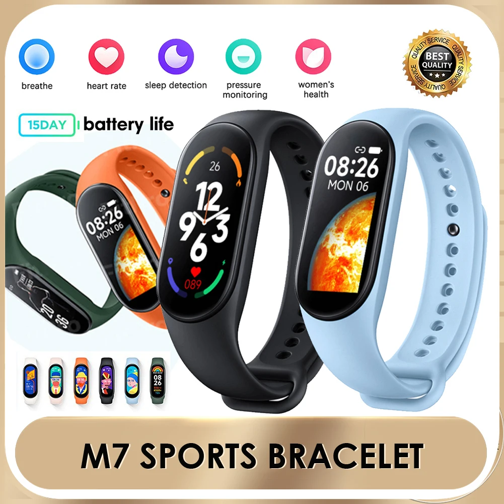 M7 Smart Watch Men Women Fitness Bracelet Tracker Heart Rate Monitor