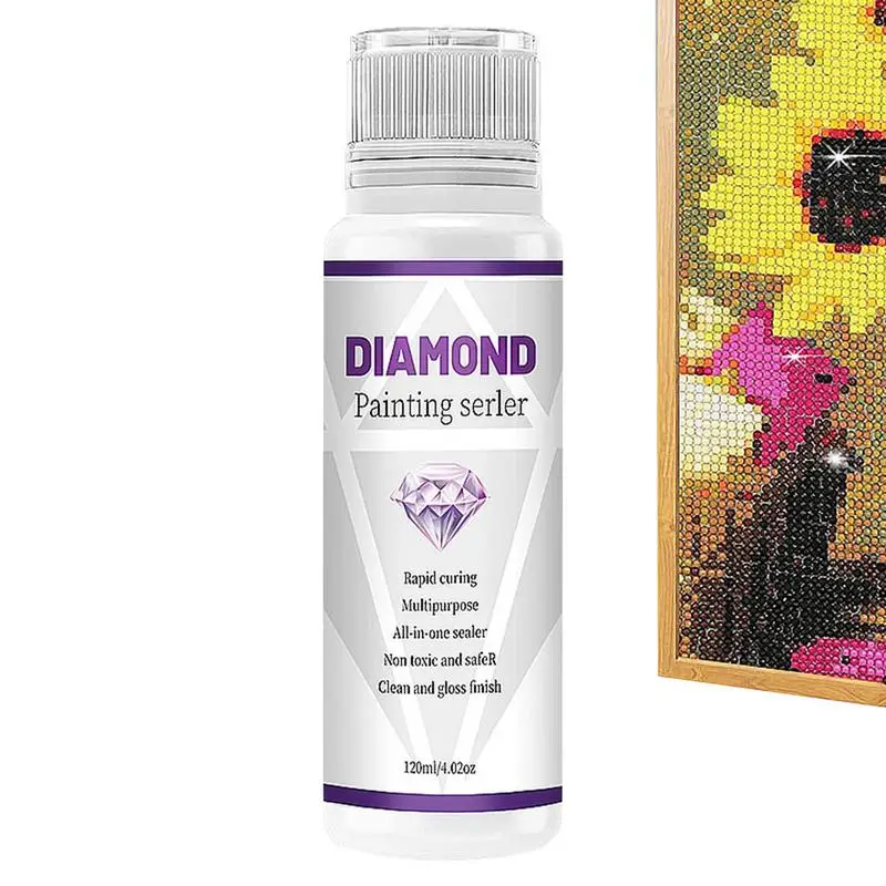 120ML Diamond Painting Sealer 5D Diamond Painting Art Glue Permanent Hold & Shine Effect Sealer to Protect Diamonds