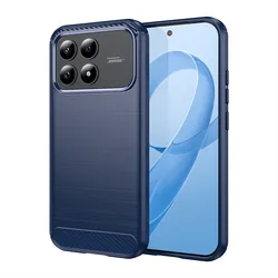Luxury Shockproof Silicone Brushed TPU Phone Case Cover for Poco F8 Ultra (Blue)