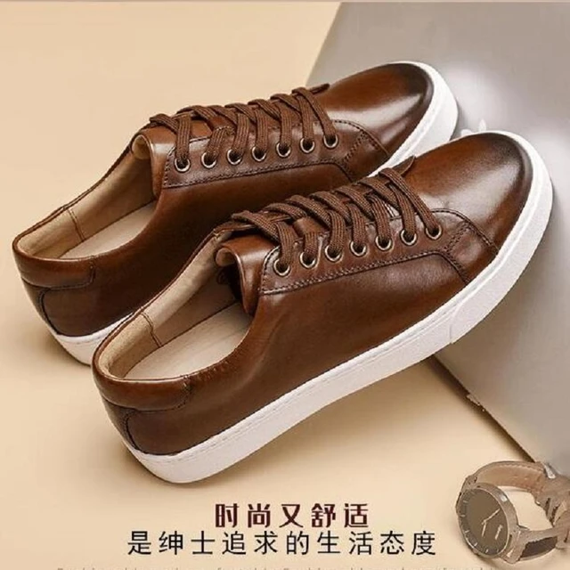 Fashion Genuine Leather Men Casual Shoes Low Top Lace-up Daily Soft Bottom  Male Footwear Outdoor Wedding Cool Sneakers Da56 - Leather Casual Shoes -  AliExpress