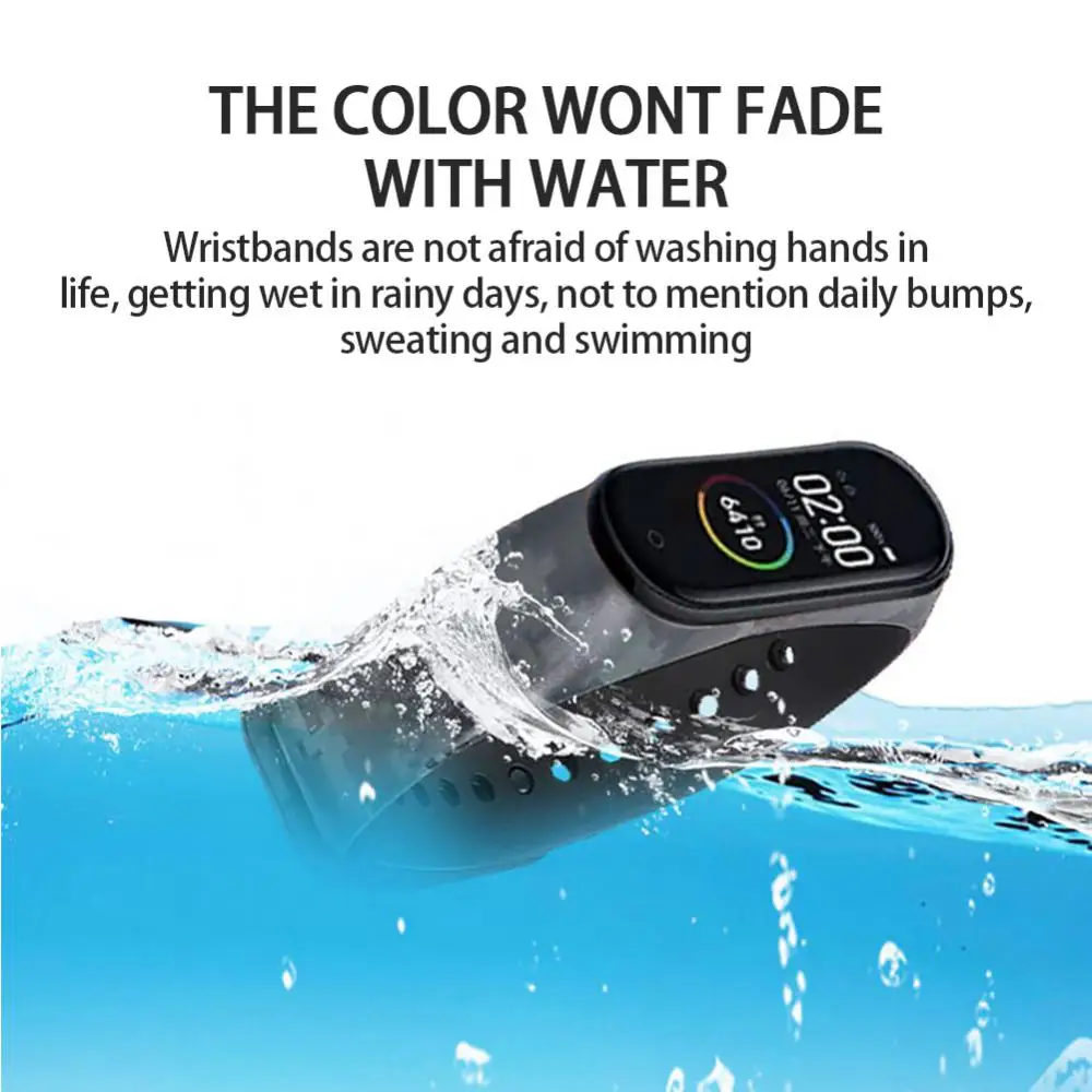 Mi Band 4 5 6 용 실리콘 팔찌 TPU 스트랩, 위장 스트랩 교체 손목 밴드, Mi Band 스포츠 방수 시계 밴드