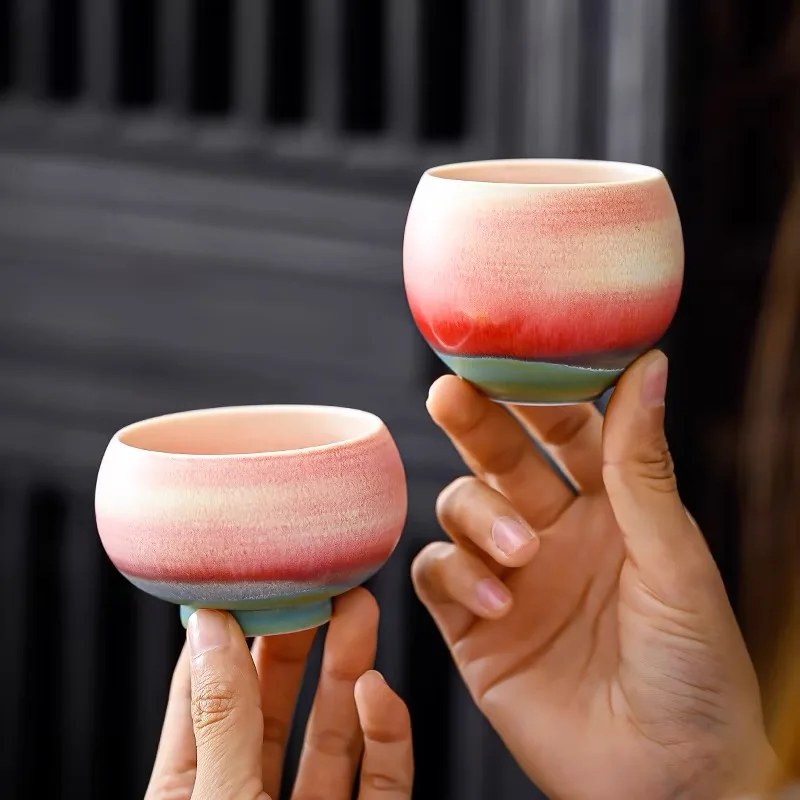 Ceramic Tasting Tea Cup Large Kung Fu Tea Cup Kiln Change Master Retro Ink Wind Drinking Personal Cups
