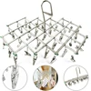 Foldable Laundry Hanger Stainless Steel Underwear Sock Drying Rack Windproof Flat Head Design Rust Resistant Strong Grip Clip 1