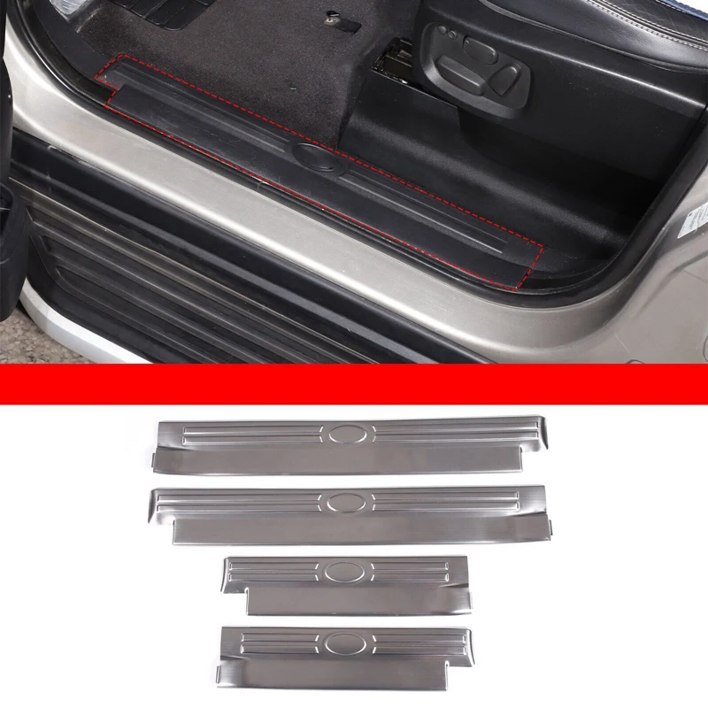 

For Land Rover Discovery 4 2010-2016 Car Interior Door Sill Trim Strip Stainless Steel Protector Covers Replacement Accessories
