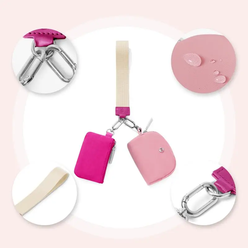 Mini Zip Around Wristlet Wallet for Women Dual Pouch Wristlet Portable Coin Purse Mini Women Coin Pocket