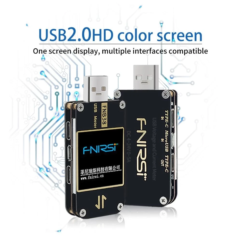FNIRSI FNB38 전류 및 전압 측정기 USB 테스터 QC4+ PD3.0 2.0 PPS 고속 충전 프로토콜 용량 테스트
