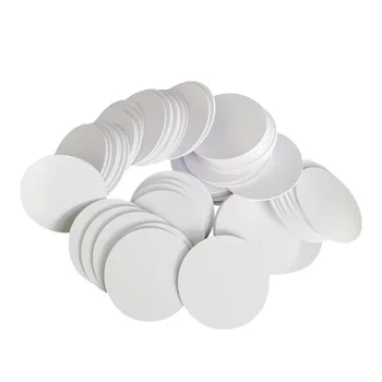 NFC 215 코인 태그, 13.56MHz 초경량 범용 라벨, 접착 백킹 투명 보관함 포함, 직경 25mm, 10 개
