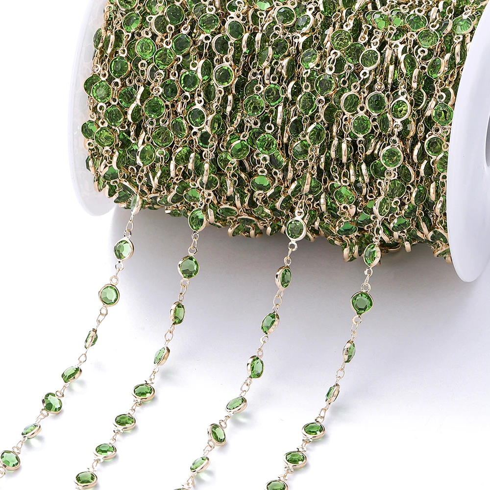 Vibrant Crystal Zircon & Glass Bead Chain