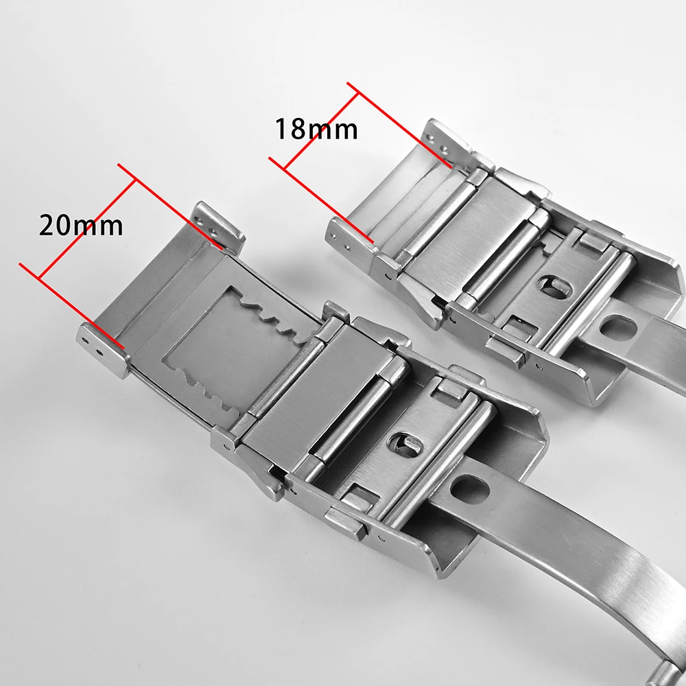 San Martin New Fly Adjustable Clasp Bracelet Parts Watch Clasp Suitable For 18mm/20mm Size 316L Stainless Steel Folding Clasp