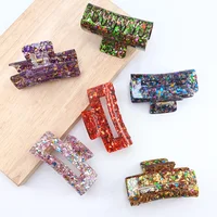 1/3/6PCS Women Sequin Hair Claw Tough Colorful Plastic HairClip Large Size Hair Clamps Crab Hairpin Hair Accessories Girl Gift
