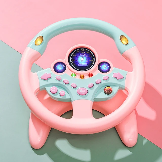 Eletric Simulation Steering Wheel Toy with Light Sound Baby Kids Musical Educational Copilot Stroller Steering Wheel Vocal Toys 4