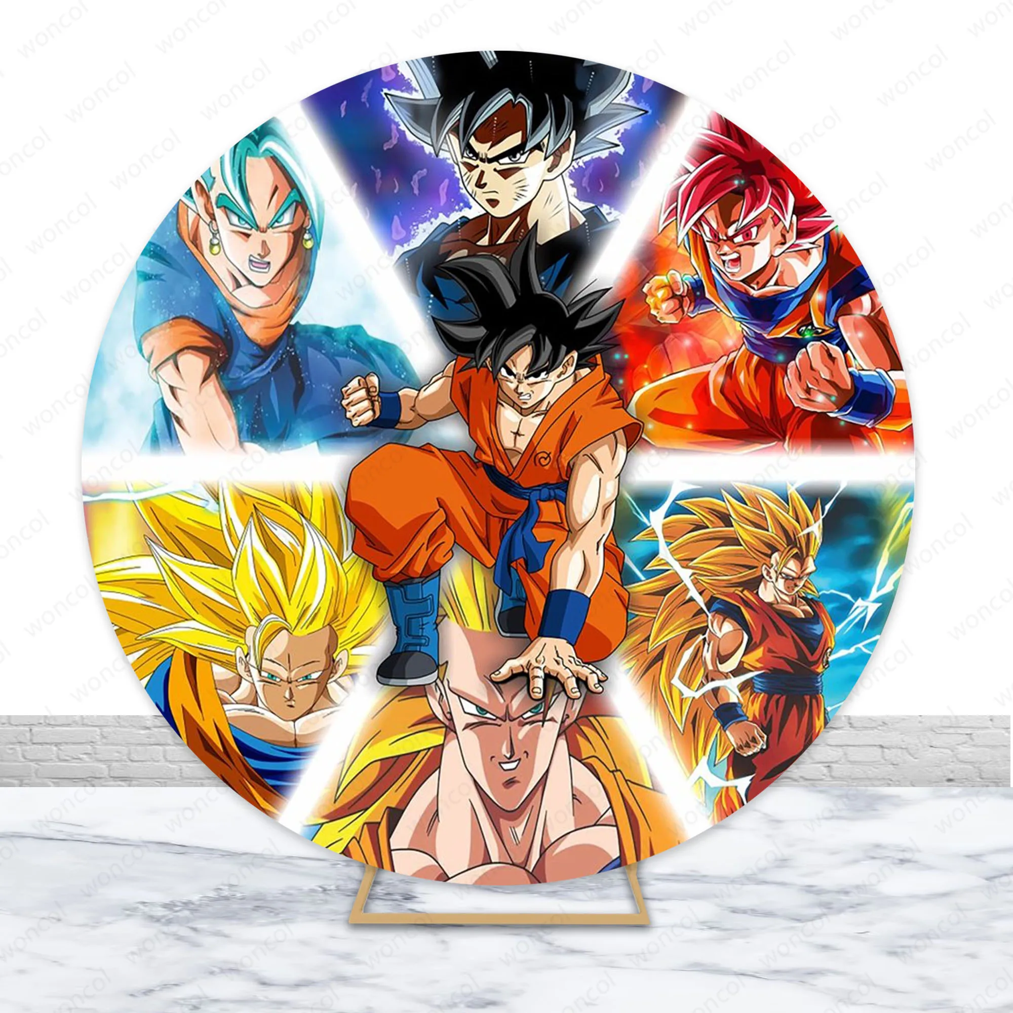 Cubierta de fondo redonda de Dragon Ball para niños, decoración de