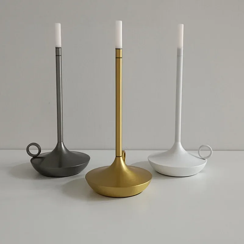 Candlelight Table Lamp Candle LED Charging Restaurant Bar Desktop Decoration Atmosphere Touch Night Light  Lámparas De Mesa 5