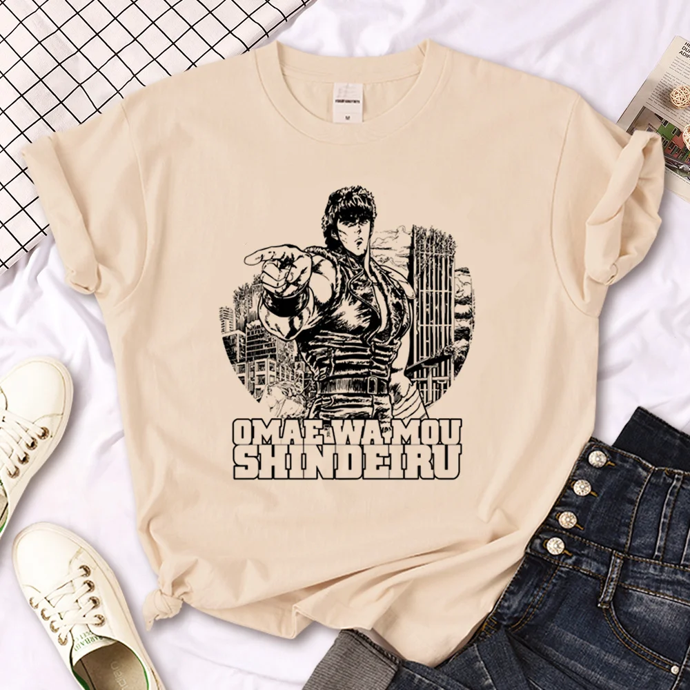 Kenshiro Anime tshirt women Japanese Y2K top girl comic harajuku 2000s clothing