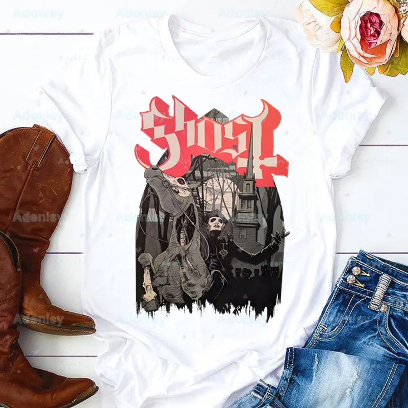 

Ghost Band Heavy Metal Music Band Prevalent Men Streetwear T Shirt Harajuku TShirts Short Sleeve Casual T-Shirt Tops Tees