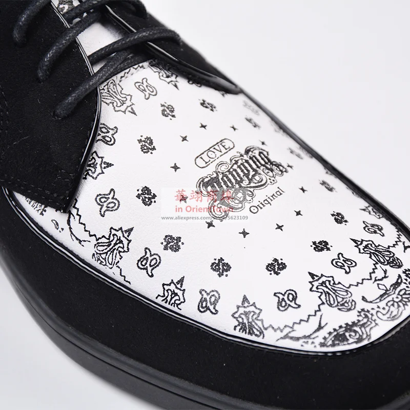 America Popping Trend Cowhide Top Layer Color Blocking Shoe Korea Pop Square Head Rubber Bottom Genuine Leather Hip Hop Shoes 5
