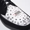 America Popping Trend Cowhide Top Layer Color Blocking Shoe Korea Pop Square Head Rubber Bottom Genuine Leather Hip Hop Shoes 5