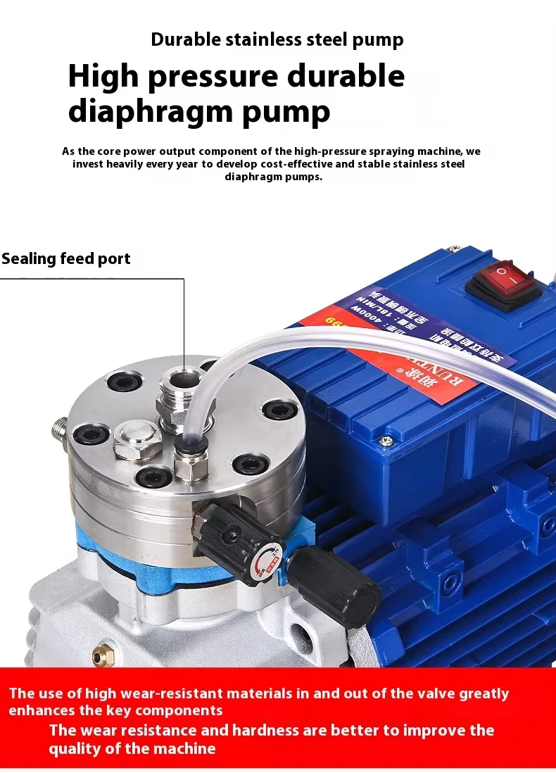 High Pressure Airless Paint Sprayer 3000-4000W Dual Gun Support Stainless Steel