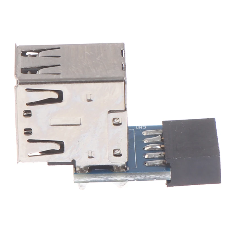 【C】1Pcs 9핀 마더보드-듀얼 USB 2.0 커넥터 블랙 마더보드-2 포트 USB 2.0 A 암형 내부 헤더 어댑터 15g