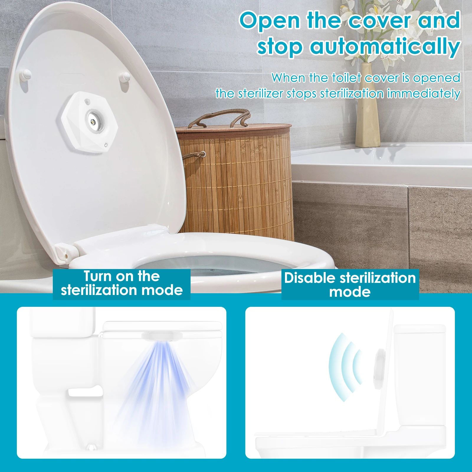Toilet Bowl Light IPX4 Waterproof Toilet Sensor Light Rechargeable UV Sterilizer Body Sensor Seat