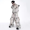 FEWQ 2024 Winter New Men Two-piece Niche Fur Plush Long Sleeved Coats Large Pocket Decoration Casual Trousers Men's Suit 24E5008 2