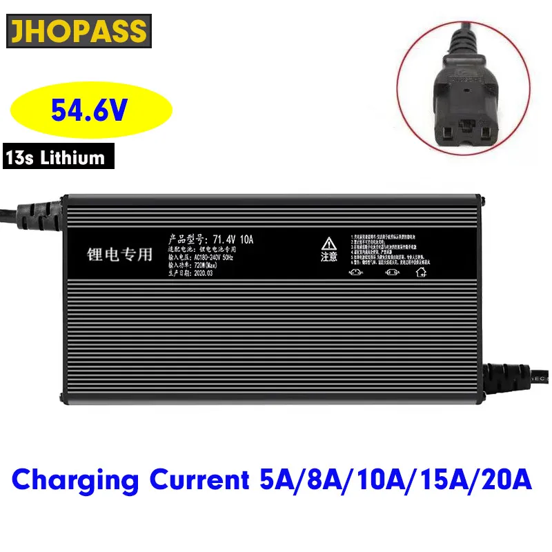

Hi-power charger 54.6V 20A 15A 10A 8A 5A 13S Lithium Li-on battery FAST smart AC180v-240v 48.1V ebike electronic aluminium