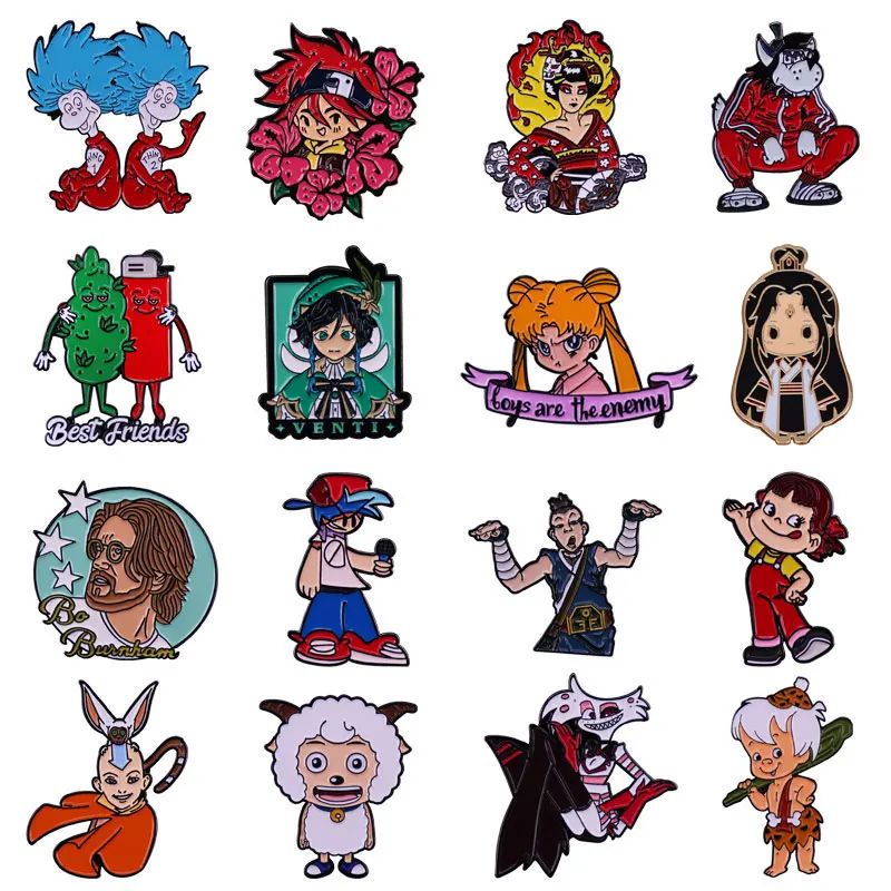 

Vintage Classic Funny Enamel Pins Brooch Cartoon Anime Game Lapel Badge Denim Jacket Backpack Pin Decoration Women Jewelry