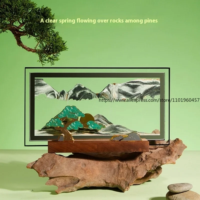 모든 것 쉬운 Quicksand 그림 장식 모래 시계 새로운 중국어 장식 거실 사무실 데스크탑 생일 선물