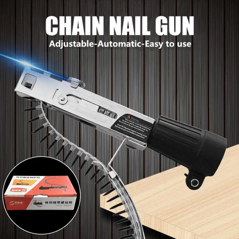 

Adapter Screw Gun Automatic Chain Nail Screw Gun For Electric Woodworking Tool Cordless Power Drill Attachment Tool Accessories
